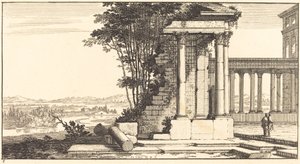 Paesaggio con rovine classiche da Sébastien  Le Clerc I