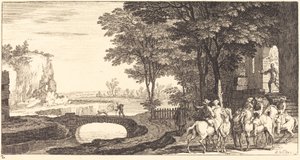 Paesaggio con Cavalieri e Ponte da Sébastien  Le Clerc I