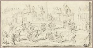 Corsa di carri romani (dopo un bassorilievo antico) da Sébastien Le Clerc the Younger