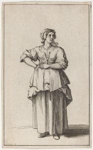Donna serva in piedi da Sébastien Le Clerc the elder