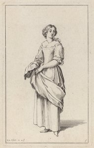 Giovane contadina in piedi da Sébastien Le Clerc the elder