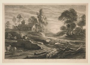Paesaggio con un pozzo da Schelte Adams Bolswert