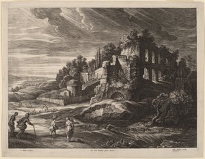 Paesaggio con grandi rovine romane