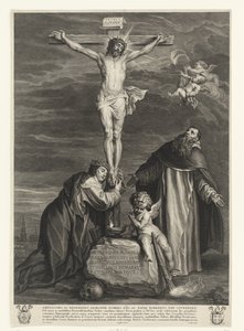 Cristo sulla croce con i santi Caterina da Siena e Domenico sotto la croce da Schelte Adamsz. Bolswert