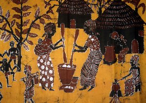 Tessuto realizzato con tecnica batik, artigianato del Togo