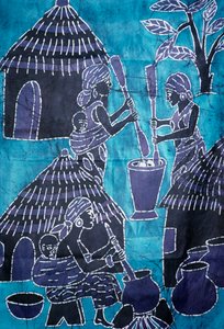 Tessuto realizzato con tecnica batik, artigianato del Togo