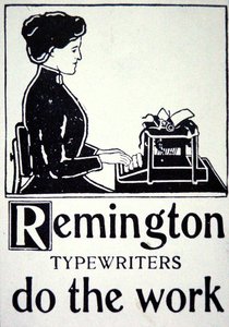 Pubblicità per macchine da scrivere Remington