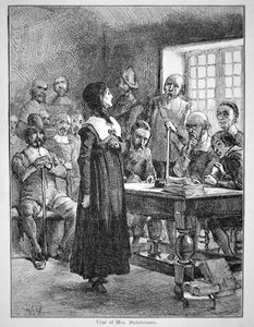 Anne Hutchinson a processo per aver offeso il clero puritano in Massachusetts