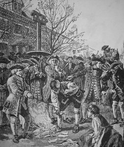 I bostoniani bruciano la carta bollata