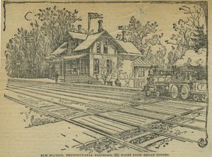 Stazione di Elm, West Philadelphia, Pennsylvania Railroad, USA