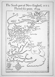 Mappa inclusa la Baia del Massachusetts
