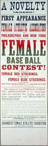 Poster pubblicitario per una partita di baseball femminile da School American