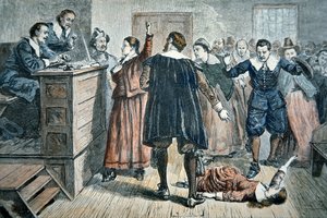 Streghe di Salem - una ragazza stregata a un processo nel 1692