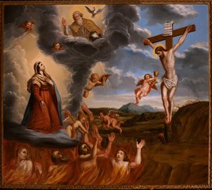 La mediazione di Santa Maria per il purgatorio. Fine XVII secolo da School Belgian