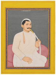 Ritratto seduto di Ram Chandra Lahiri, Dewan di Cooch Bewar (1829 - 1842, c. 1840)