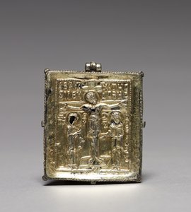 Enkolpion con la Crocifissione e i Santi Teodoro e Giorgio da School Byzantine