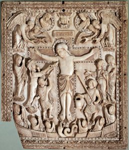 Crocifissione, rilievo in avorio della scuola francese, IX secolo da School Carolingian