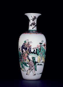 Vaso di porcellana cinese decorato in smalti famille verte (porcellana) da School Chinese