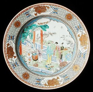 Un piatto famille rose, c.1730 da School Chinese