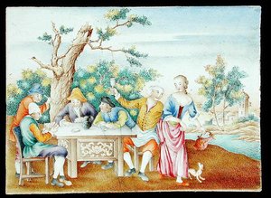 Una placca famille rose, c.1740 da School Chinese