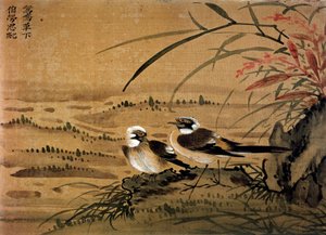 Arte cinese: Uccelli. Dipinto su seta di Li Youen Kien del XVI secolo. Parigi, BN da School Chinese