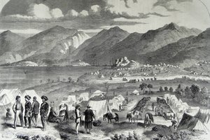 Campo della cavalleria Sikh a Cowloong da School Chinese