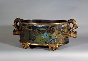 Arte cinese: vaso cache in smalto cloisonné. XVI secolo Parigi, arti decorative da School Chinese