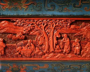 Jardiniere, periodo Qianlong (1736-95) (dettaglio) da School Chinese