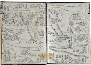Mappa delle spedizioni di Zheng He (1371-1433) o Hajji Mahmud datata 1431 da School Chinese