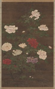 Peonie, rotolo appeso, fine 1200 da School Chinese