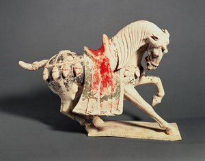 Cavallo danzante, figurina tombale, VII-inizio VIII secolo, dinastia Tang da School Chinese