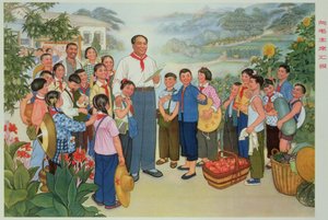 "Riportiamo il nostro raccolto al Presidente Mao", poster di propaganda dalla Rivoluzione Culturale Cinese da School Chinese