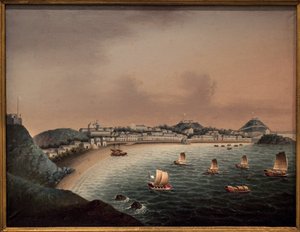 Regole severe a Macao (Cina). Dipinto di un artista cinese, inizio XVIII secolo. Museo Marittimo, Rotterdam da School Chinese