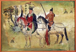 I Cavalli Celesti di Ferghana Manoscritto Tibetano di Touen Houang da School Chinese