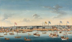 Gli Hongs a Canton, c.1780 da School Chinese