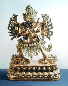 Vajrabhairava, aspetto di Yamantaka, il guardiano della legge, Dinastia Qing da School Chinese
