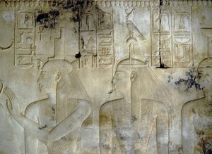 ABYDOS: Tempio di Seti I, le dee che accompagnano il Faraone