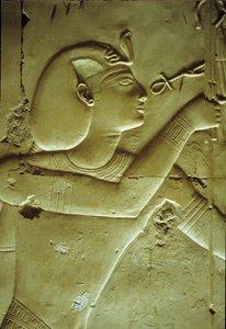 Antico Egitto, Pittura/scultura murale, Seti I riceve la vita, simboleggiata dall