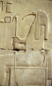 Antico Egitto, Pittura/scultura murale, Il Dio Thoth, Tempio di Seti I, Abydos da School Egyptian