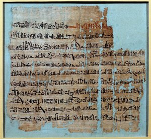 Antichità egizia: papiro della storia della Battaglia di Qadesh sotto il regno di Ramses II (1246-1213 a.C.). Nel 1274 a.C., l