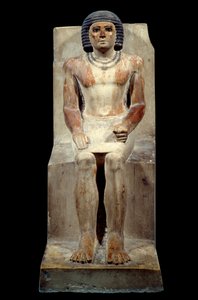 Antichità egizia: statuetta in calcare di Kai, amministratore dello sciacallo. Da Saqqara. Antico impero, V dinastia. Parigi, Museo del Louvre da School Egyptian