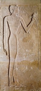 Antichità egizia: giovane donna con fiore di loto. Calcare. V dinastia, 2300 a.C. Dim. 145 cm Parigi, Museo del Louvre da School Egyptian
