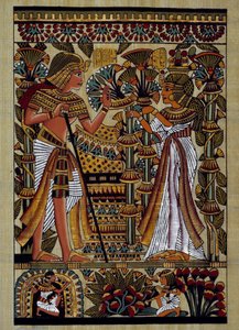 Antichità egizia: offerta al faraone. Papiro, Nuovo Impero da School Egyptian