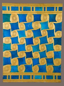 Ricostruzione della decorazione murale del Tempio di Amon a Malqata, c.1390-1352 a.C. da School Egyptian