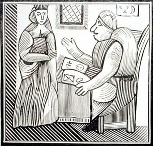 Una donna cerca consiglio dall