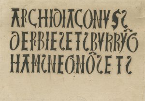 Chiesa di Barton under Needwood - iscrizioni: facsimile a inchiostro da School English