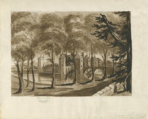 Castello di Caverswall: disegno a seppia