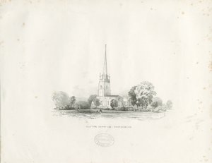 Chiesa di Clifton Campville (litografia) da School English