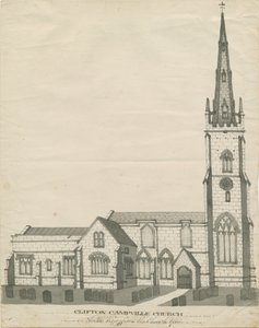 Chiesa di Clifton Campville (disegno a penna e seppia, nd 19° sec)