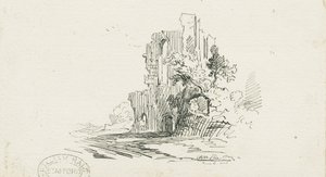 Abbazia di Croxden: disegno a penna e inchiostro da School English